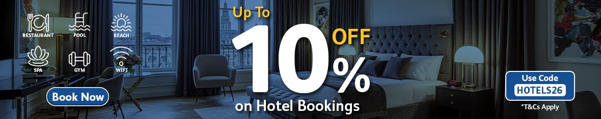 Enjoy up to 10% off your hotel booking now!